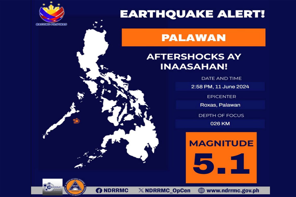 Palawan niyanig ng magnitude 5.1 lindol - Journalnews